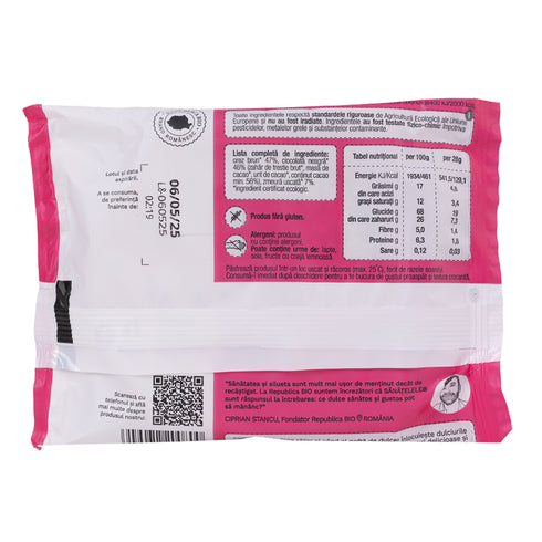 SANATELE BIO Ciocolata neagra si Zmeura, ecologic, fara gluten, 28g